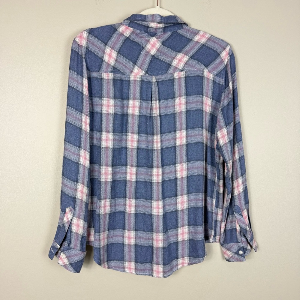 Rails Navy and Pink Plaid Button Down Shirt - Picture 2 of 7
